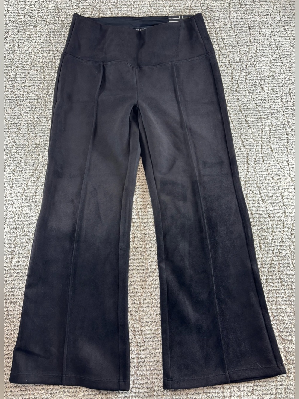 NEW Liverpool Size Petite Small Black Faux Suede Pintuck Hannah Flare Pants